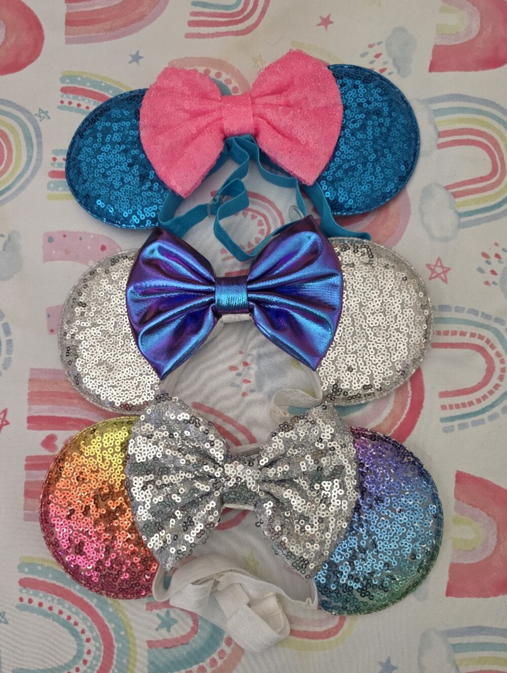 Adjustable Minnie Mouse Sequin Bow Headbands